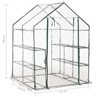 Tuinkas met 8 schappen 143x143x195 cm - thumbnail