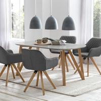 Artistiq Ovale Eettafel 'Ravi' 180 x 90cm, kleur Grijs - thumbnail