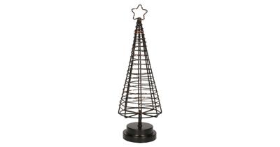 Kerstverlichting Batterijverlichting boom 3D zwart / koperdraad 45 LED classic 36 cm met timer Anna's collection - Annas collection