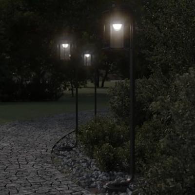 Vloerlamp voor buiten 3 st 100 cm roestvrij staal zwart Vloerlamp voor buiten 3 st 100 cm roestvrij staal zwart