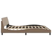 Bedframe met hoofdbord kunstleer cappuccinokleurig 200x200 cm - thumbnail