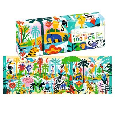 Puzzelgalerij 100 stuks - jungle DJECO meerkleurig