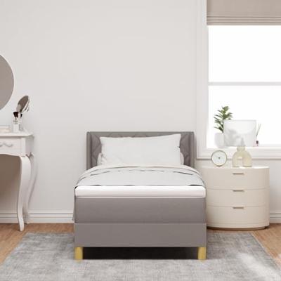 Boxspringbed met matras met hoofdeinde Taupe 90 x 200 cm Stof