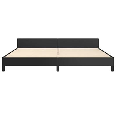 Bedframe met hoofdeinde kunstleer zwart 200x200 cm