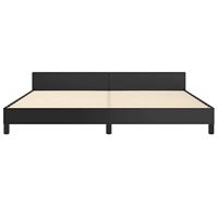 Bedframe met hoofdeinde kunstleer zwart 200x200 cm - thumbnail