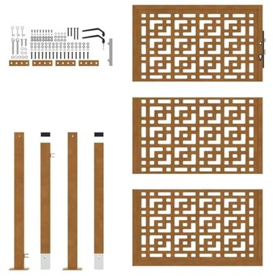 Poort met kruisontwerp 105x155 cm weervast staal Poort met kruisontwerp 105x155 cm weervast staal