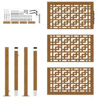 Poort met kruisontwerp 105x155 cm weervast staal - thumbnail