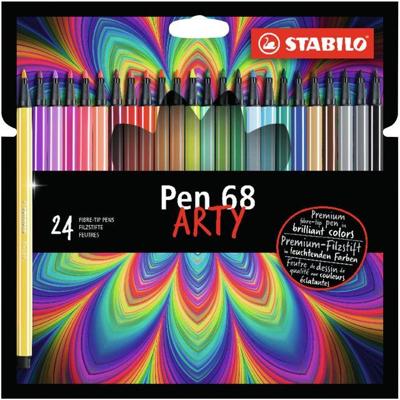 STABILO Pen 68, premium viltstift, ARTY etui met 24 kleuren STABILO Pen 68, premium viltstift, ARTY etui met 24 kleuren
