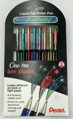 Gelschrijver pentel k110 dual m metallic 8st ass Gelschrijver pentel k110 dual m metallic 8st ass