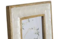 Fotolijsten Home ESPRIT Wit Natuurlijk Parelmoer Mangohout Modern 21,5 x 2 x 27 cm - thumbnail