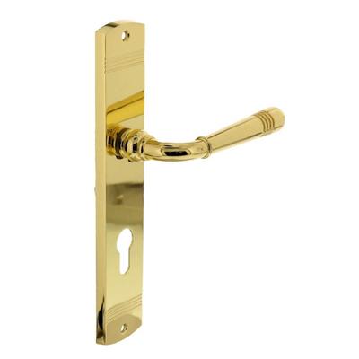 Intersteel Deurkruk Helena op schild 235x45x8 mm messing gelakt