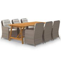 vidaXL 7-delige Tuinset bruin - thumbnail