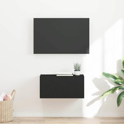 TV Wandkast Wandgemonteerd Zwart 60 x 31 x 29.5 cm Bewerkt hout