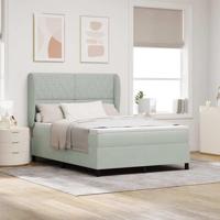 Boxspring bed met matras Lichtgrijs 140 x 190 cm Fluweel - thumbnail
