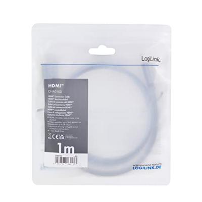 LogiLink CHA0100 HDMI kabel 1 m HDMI Type A (Standaard) Zwart, Grijs
