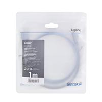LogiLink HDMI AV Aansluitkabel [1x HDMI-stekker - 1x HDMI-stekker] 1 m Zwart-grijs - thumbnail