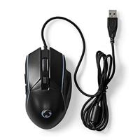 Nedis Gaming Muis | Bedraad | 800 / 1200 / 2400 / 3200 / 4800 / 7200 dpi | Instelbare DPI | Aantal knoppen: 6 | Programmeerbare knoppen | Rechtshandig - thumbnail