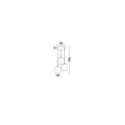 Lyora HanglampBlaze 3-lichts koper glas - 8142681