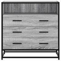 Ladekast 70x41x70 cm bewerkt hout grijs sonoma eikenkleurig - thumbnail