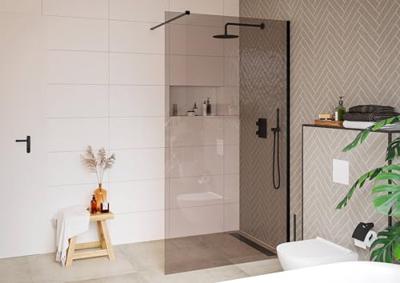 Saqu Modulo inloopdouche incl. antikalk 100x210cm bruin glas mat zwart