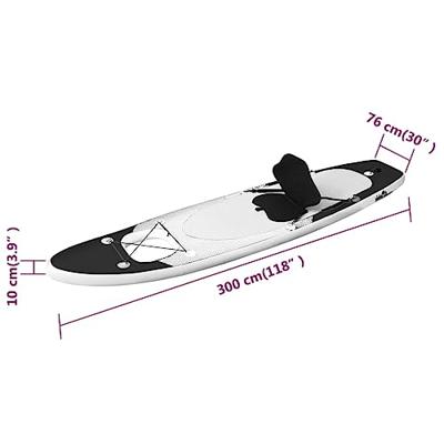 Stand Up Paddleboardset opblaasbaar 300x76x10 cm zwart