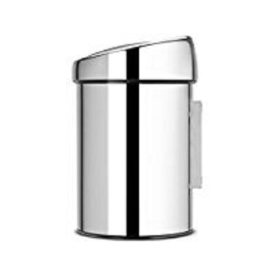 Brabantia Touch Bin Afvalemmer - wand - 3 liter - kunststof binnenemmer - brilliant steel 363962