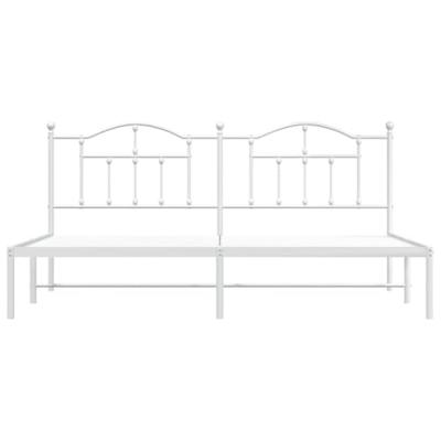 Bedframe met hoofdbord metaal wit 200x200 cm - thumbnail