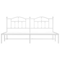 Bedframe met hoofdbord metaal wit 200x200 cm - thumbnail