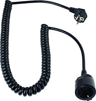 AS Schwabe 70425 Stroom Verlengkabel Zwart 4 m H05VV-F 3G 1,5 mm² Spiraalkabel AS Schwabe 70425 Stroom Verlengkabel Zwart 4 m H05VV-F 3G 1,5 mm² Spiraalkabel