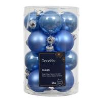 Kerstbal glas d3,5 cm sky blauw 16 st Decoris - Decoris - thumbnail