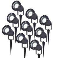Set van 9 Sydney LED prikspots - Dimbaar - Kantelbaar - GU10 4 Watt 345 Lumen - 6500K daglicht wit - IP64 Waterdicht - Zwart - thumbnail