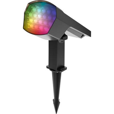 LED Solar Prikspot - Brinton Blitz - 12W 300lm - IP65 Waterdicht - Dimbaar - Aanpasbare Lichtkleur RGB - Prikspot op Zonne-energie - Antraciet