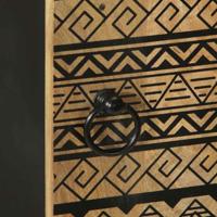 Hoge kast 40x33,5x110 cm massief ruw mangohout - thumbnail