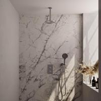 Brauer Brushed Carving Thermostatische Regendoucheset Inbouw - Hoofddouche 20 cm - 3 Weg - Handdouche 3 Standen - Doucheslang - Wandaansluitbocht - Rvs - thumbnail