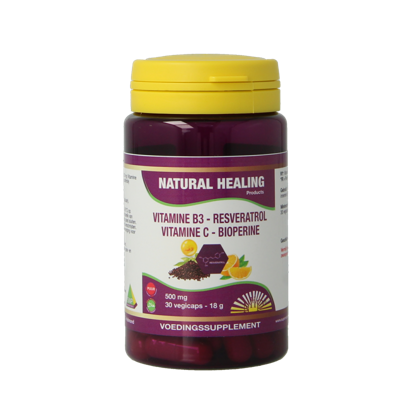 Vit B3 Resveratrol vitamine C bioperine 30 Vegetarische capsules
