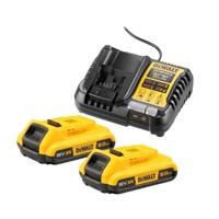 DeWalt Accessoires DCB1104D2-QW 18V Accu voordeelset: 2x 2.0Ah accu&apos;s + XR multilader - DCB1104D2-QW - thumbnail