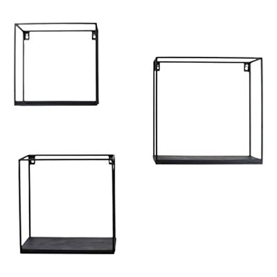 LOFT42 Wally Wandboxen - Zwart mangohout - Set van 3 - Metaal