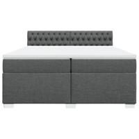 Boxspring met matras stof donkergrijs 200x200 cm - thumbnail