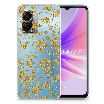 OPPO A77 | A57 5G | TPU Case | Gouden Bloemen OPPO A77 | A57 5G | TPU Case | Gouden Bloemen