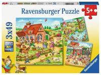 Ravensburger puzzel 3x49 stukjes vakantie op het platteland - thumbnail