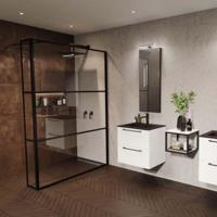 Inloopdouche met Zijwand Riho Grid 90x200 cm 6 mm Helderglas Zwarte Profielen Riho - thumbnail