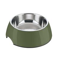 Hunter Melamine kom, kleur: kaki, met roestvrijstalen inzetstuk, antislip, kras- en schokbestendig, gemakkelijk te onderhouden, vaatwasmachinebestendig, grootte: 700 ml - thumbnail