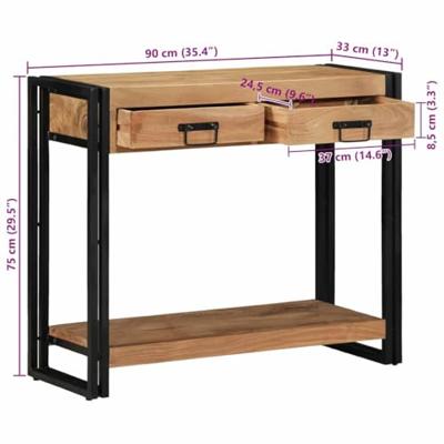 Wandtafel met lade Bruin 90 x 33 x 75 cm Massief Acaciahout