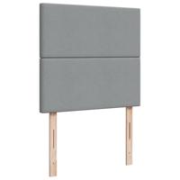 Boxspring met matras stof lichtgrijs 90x200 cm - thumbnail