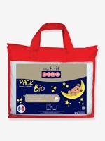 Bio set dekbed + kussen Mon P'tit DODO wit - thumbnail