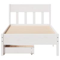 Bedframe zonder matras massief grenenhout wit 140x200 cm - thumbnail