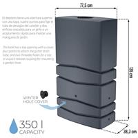 Regenton Aqua Tower 350 liter antraciet - thumbnail