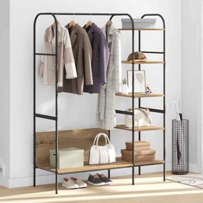 Kledingrek met plank Beige 120 x 44 x 160 cm Bewerkt hout