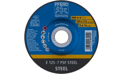 PFERD TOOLS PSF STEEL 61719010 Doorslijpschijf recht 125 mm 25 stuk(s) Staal