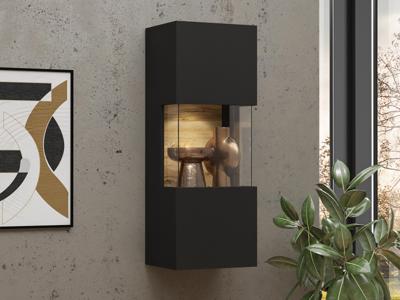 Wandkast AVATAR 1 deur zwart met led Wandkast AVATAR 1 deur zwart met led